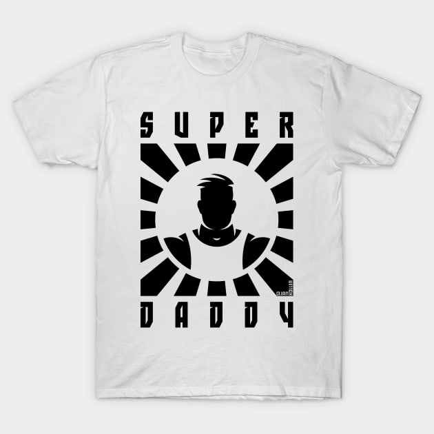 Super Daddy (Dad / Papa / Rays / Black) T-Shirt by MrFaulbaum